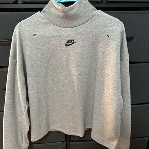 Nike Heather Gray High-Collar Sweatshirt